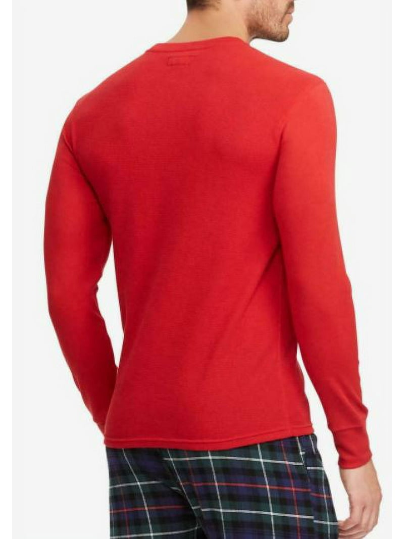 Polo Ralph Lauren Men's Red Waffle Knit Thermal Sleepwear Red