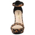 thumbnail image 2 of BLISSFUL STEP Women's Platform Ankle Strap Chunky High Heel Sandals Leopard (Size 10), 2 of 7