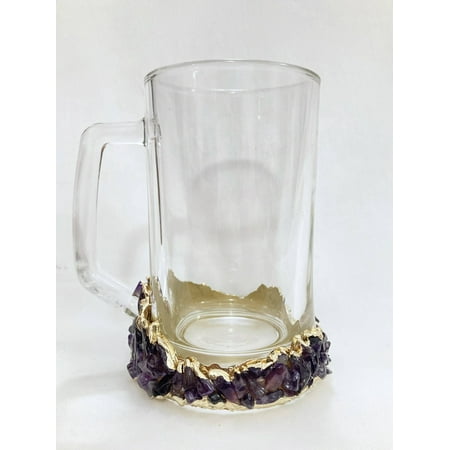 

Set of 2 Crystals Glass Beer/Coffee Mug Agate 3oz