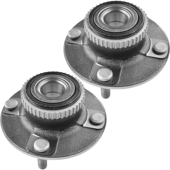 A-Premium 2 x Rear Wheel Bearing and Hub Assembly with ABS Ring & 4-Lug Compatible with Hyundai Elantra 1996-2000, Tiburon 1997-2001, 4-Wheel ABS Only