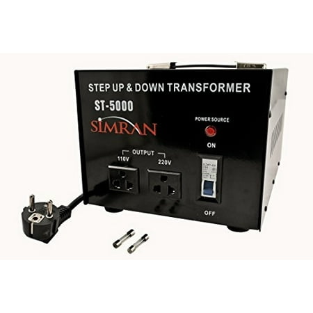 208 240 Volt Transformer Simran ST-5000 Step Up and Down Voltage Converter Transformer Both for 110-220 Volts, 5000 Watt ()