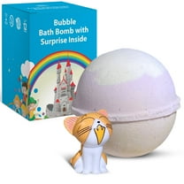 Bath Bomb for Kids with a Surprise Toy Crying CAT Inside Handmade in USA Natural and Safe by Relaxcation