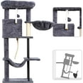 thumbnail image 6 of Cat Tree, Cat Tower for Indoor Cats, 43.3 inch Cat Tree Tower with Sturdy Steel Tube, Hammock, Cat Condo for Small Cats and Kittens, Scratching Post, Smoky Gray GCT004SG, 6 of 7