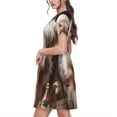 thumbnail image 2 of Lsque Cow With Butterflies Print Women's Casual Dress T-Shirt Summer Short Sleeve Scoop Neck Swing Dresses, 2 of 6