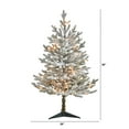 thumbnail image 4 of Nearly Natural 3' Flocked Fraser Fir Artificial Christmas Tree with 200 Warm White Lights and 481 Bendable Branches, 4 of 7