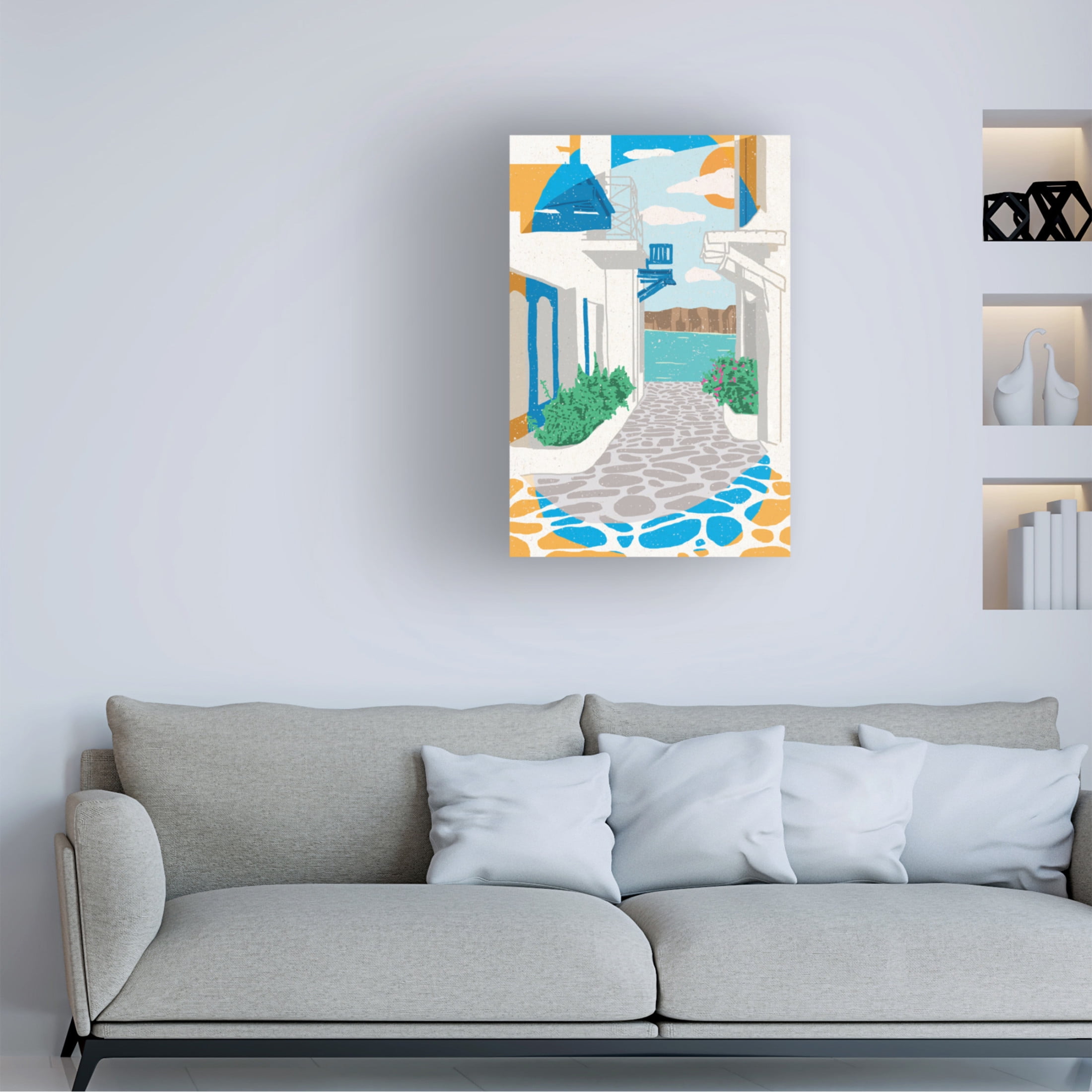 Trademark Fine Art Aylin Demir A Street in Greece Canvas Wall Art