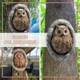 thumbnail image 2 of Funny Garden Tree Bark Decoration, Spring Outdoor Creative Ghost Face/Owl/Rabbit Garden Tree Statue Figurine Ornament, Poly Resin Yard Tree Hugger Props, Tree Sculpture Garden Decor (Owl), 2 of 8