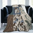 thumbnail image 2 of Horse Blanket Funny Running Horses and Wildflowers Throw Blankets Gifts for Girls Adults Lightweight Soft Fleece Cozy for Sofa Couch Bed Room Travel Birthday Party Decor 60x80in, 2 of 6