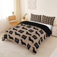 thumbnail image 2 of Homewish Cool Dachshund Dog Duvet Cover Queen,Woof Print Queen Bedding,Black,Black Reversible,3pcs,1 Duvet Cover and 2 Pillowcases, 2 of 6