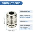 thumbnail image 2 of Uxcell Waterproof Electrical Cable Glands, M18 2 Pcs 1/5" to 2/5" Nickel-Plated Brass Cord Grip Electric Wire Connector Wire Protector for Outdoor Cable Box Enclosure Junction Box, 2 of 5