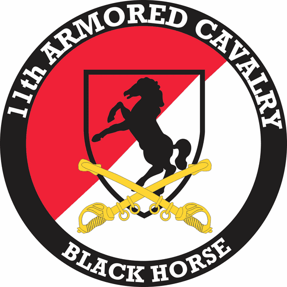 3.8 Inch 11th Armored Cavalry with Sabres Decal