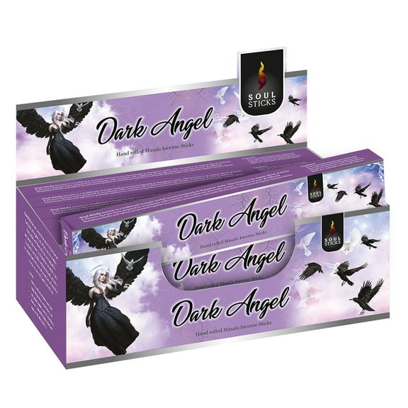 Soul Sticks Dark Angel | 12 Boxes of Hand Rolled Natural Incense Sticks for Space Clearing Smudging Removing Negative Energy | Bulk Incense