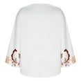 thumbnail image 4 of Birdeem Femmes Décontracté Manches Longues Col en V Hauts Blouse Ample T-Shirts Imprimés Blouse, 4 of 11