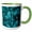 Green/White, variant on 3drose, Image of Light Blue and Gold Marble Agate Gem Mineral Malachite Quartz, 15oz Mug