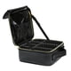 thumbnail image 3 of Bolsa de almacenamiento de cosméticos de piel sintética de gran capacidad, impermeable, con compartimentos ajustables, para maquillaje de viaje, color negro, 3 of 5