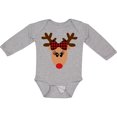 thumbnail image 3 of Inktastic Cute Girl Reindeer with Buffalo Plaid Bow Boys or Girls Long Sleeve Baby Bodysuit, 3 of 5