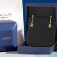 thumbnail image 5 of Gem Stone King 925 Silver and 10K Yellow Gold Green Peridot and Lab Grown Diamond Dangle Earrings for Women | 2.62 Cttw | Gemstone August Birthstone | Pear Shape 9X6MM, 5 of 6