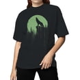 thumbnail image 2 of Moonlit Howling Wolf Silhouette Women's T-shirt, 2 of 3