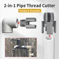 thumbnail image 2 of Integrated Internal & External Pipe Threading Tool,1/2in 3/4in,Drill Compatible PVC & Plastic Pipe Threader Kit for Home, 2 of 7