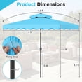 thumbnail image 2 of Costway 9 FT Solar LED Patio Umbrella, Push-Button Tilt & Crank, 24 LED Lights & 8 Ribs Turquoise, 2 of 10