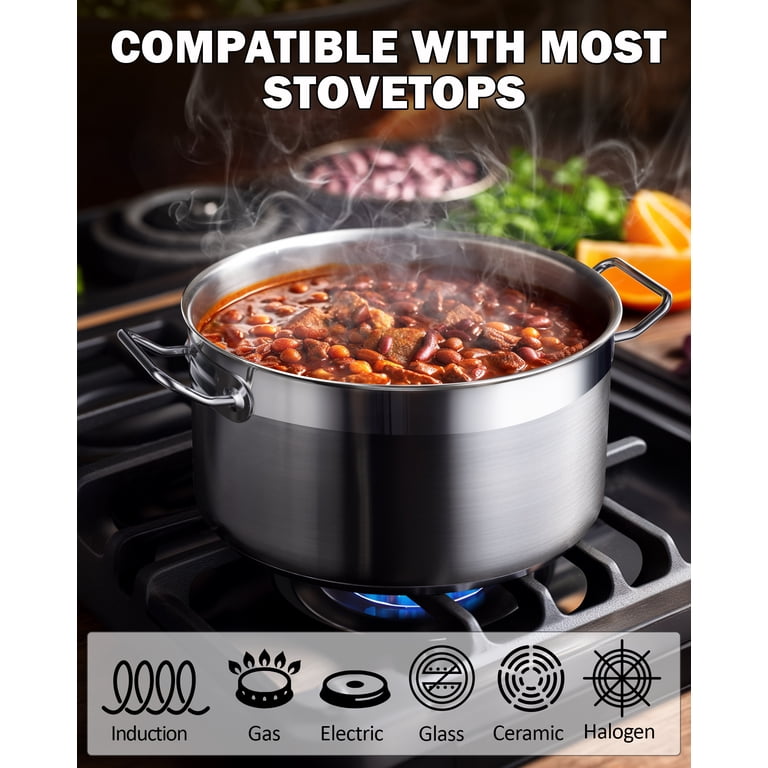 Cooks Standard 6-Qt Stainless Steel Dutch Oven Pot with Lid