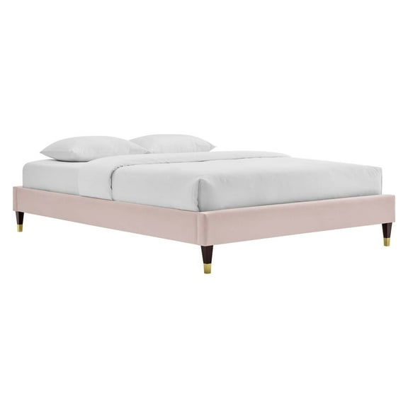 Harlow King Performance Velvet Platform Bed Frame-MOD-6271