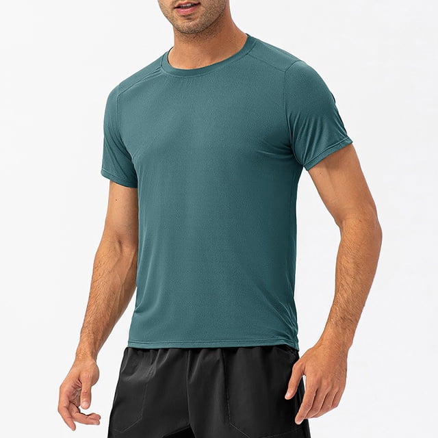 DPTALR Combinaison de Course Ample pour Homme de Printemps, Absorbant la Sueur, Respirante, Entraînement Physique, Décontractée, Manches Courtes, Col Rond, Haut/chemise