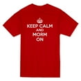 thumbnail image 1 of "Keep Calm And Morm On" Quote, Crown Graphic At Center Chest Men's Red T-shirt, 1 of 1
