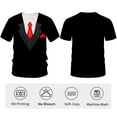 thumbnail image 3 of Rebaike Men's Tuxedo Print T-Shirt Faux Suit Graphic Tee All-Over Costume Polyester Shirt, 3 of 8