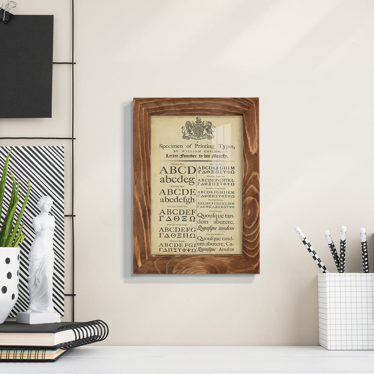 Encyclopediae VI -Framed Print w/glass-Walnut