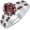 White, variant on 14K Yellow Gold-Plated 925 Sterling Silver Oval Shape Red Garnet Vintage Style Wedding Engagement Bridal Ring Set For Womens