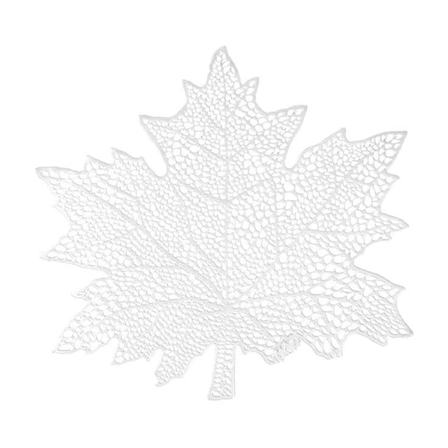 Napperon en Pvc Creux en Forme de Feuille d'Érable et Napperon de Style Occidental Résistant à l'Huile pour la Maison, Coussin Isolant, Napperon Décoratif