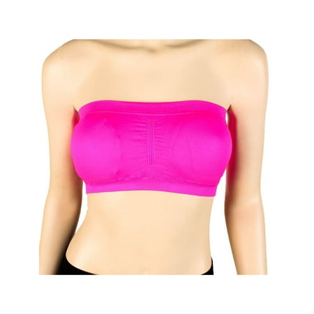 Pink Sport Bra Top - Musa Women's Padded Strapless Bra Bandeau