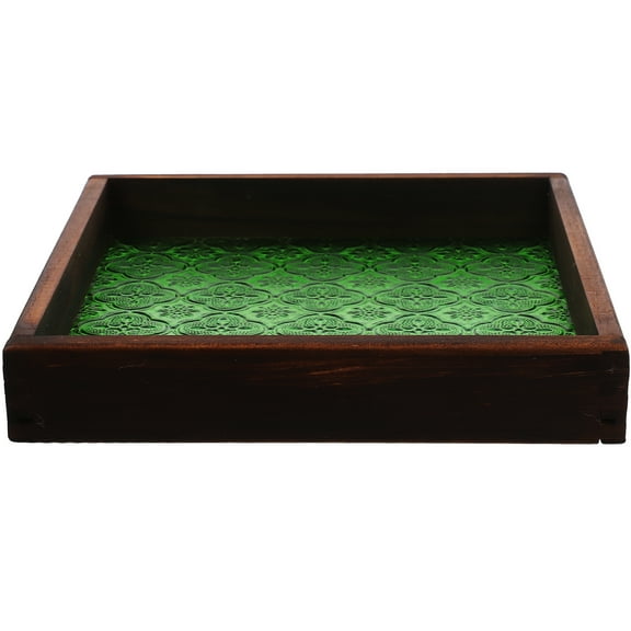 SOPOTUTU Creative Begonia Pattern Wood Tray for Serving Desserts Fruits and Snacks At Any Occasion