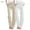 Beige, variant on 2 Pack Womens Cotton Linen Casual Pants, Straight Leg Drawstring Elastic High Waist Loose Comfy Palazzo Trousers with Pockets Beige XXL