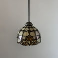 thumbnail image 6 of Tiffany Mini Pendant Lights Plug In Gold Stained Glass Baroque Style LED Bulb Included 8" W*8"D*60" H, 6 of 6