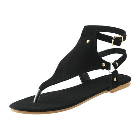 

Wiueurtly Thong Sandals For Women Flat Sandals Open Toe Shoes Beach Sandals Ladies Buckle Strap Flip Flops Shoes Diamond Sandals for Women Flat Women s Fluff Yeah Slide Wedge Sandal