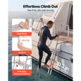 thumbnail image 4 of KFFKFF 5-Step Flip-Up Dock Ladder, Durable Aluminum Alloy Boat Swim Ladder with Non-Slip Wide Steps, 350 lbs Load Capacity, Pull Rope for Easy Use, Ideal for Lake, Pool, and Marine Boarding, 4 of 9