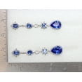 thumbnail image 3 of Faship Gorgeous Blue Rhinestone Crystal Dangling Floral Earrings, 3 of 5