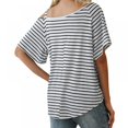 thumbnail image 5 of T-Shirt à Manches Courtes Large et à Col Montant pour Femmes, 5 of 5