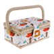 thumbnail image 3 of vintage impreso cesta de costura floral caja de almacenamiento artesanía herramienta organizador naranja Sunnimix Cesta de costura de bricolaje, 3 of 8