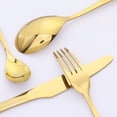 thumbnail image 3 of REGALWOVEN 4 Piece Silverware Set with Serving Utensils, Stainless Steel Flatware, Mirror Polished Cutlery Set for Kitchen Eating Tableware Gold 4, 3 of 6