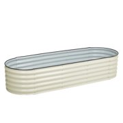 BPS 6-in-1 Modular Galvanized Metal Raised Garden Bed Kit, 5.5'x4' Outdoor Planter Box for Vegetables, Herbs & Flowers, Beige