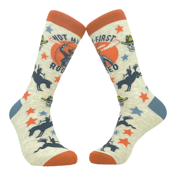 Men's Not My First Rodeo Socks Funny Cowboy Western Sarcastic Novelty Footwear