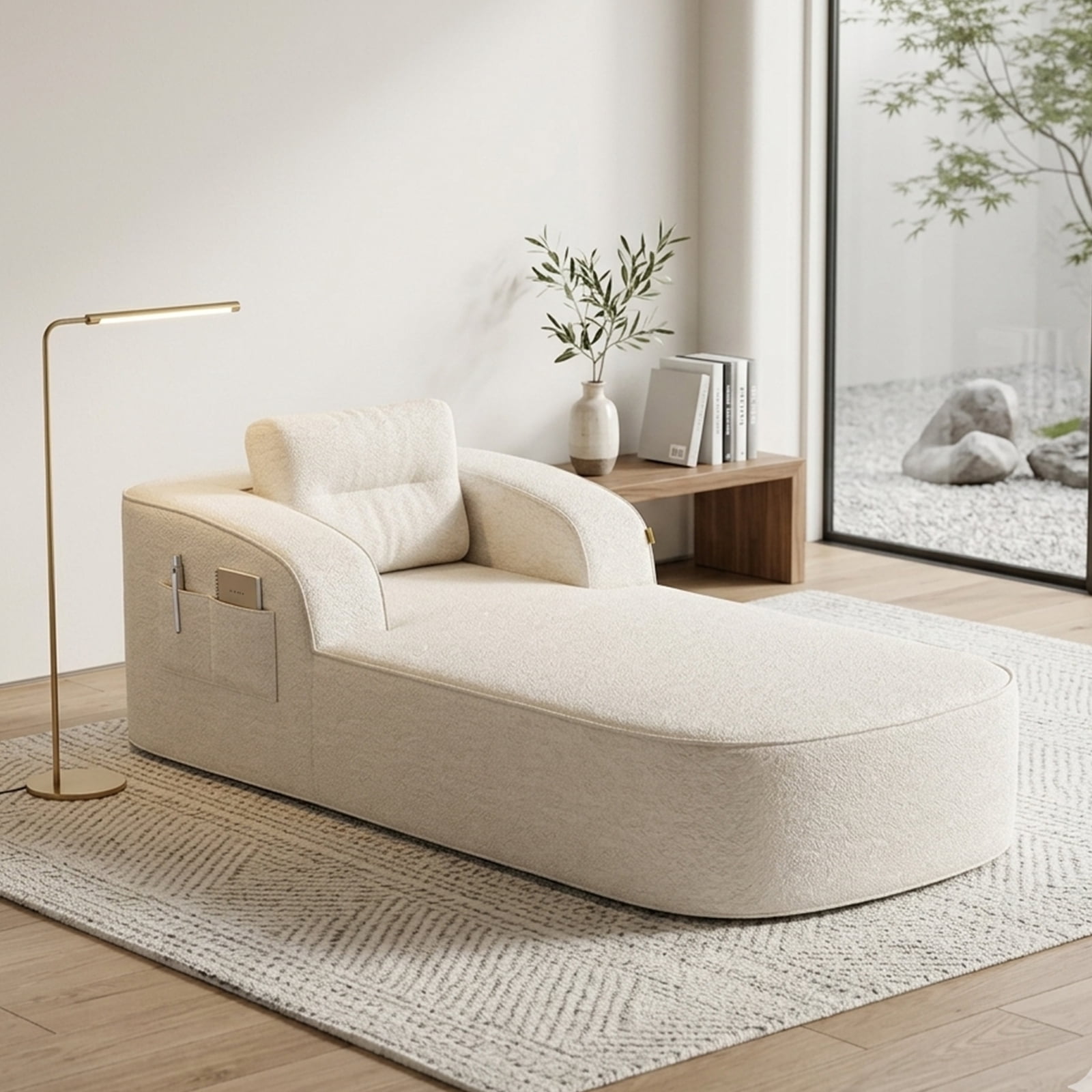 Pinmoco Cloud Sectional Couch for Living Room,Modern Modular Couch with Deep Seat and Side Pockets, Upholstered Couches Boneless Sofa, No Assembly Required, Off White