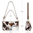 thumbnail image 2 of Wrangler Small Shoulder Bag Cheetah Print Clutch Purse Hobo Handbag with Acrylic Strap, Cow Brown, 2 of 6