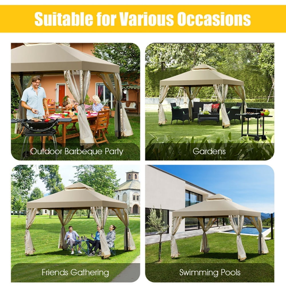 Aimee Lii Outdoor 2-Tier 10 Feet x 10 Feet Screw-free Structure Shelter Gazebo Canopy, Outdoor Canopy Aimee Lii Outdoor 2-Tier 10 Feet x 10 Feet Screw-free Structure Shelter Gazebo Canopy, Outdoor Canopy