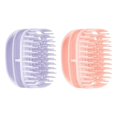 thumbnail image 1 of Cepillo de champú con masaje para el cuero cabelludo, limpieza profunda para todo tipo de cabello, formato compacto premium. Rosa y morado, 1 of 8