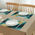 thumbnail image 3 of Blue Marble Gold Line Pattern Summer Placemats Table Placemats Set Of 4-Linen Kitchen Washable Placemats Table Mats 11.8"x17.7" Non-Slip Heat Resistant, 3 of 6