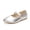 Sliver, variant on Rexoro Girls Mary Jane Shoes Shiny Patent Hook and Loop Ballet Flats with for School Party Dress Wear Pink 12 Little Kid
